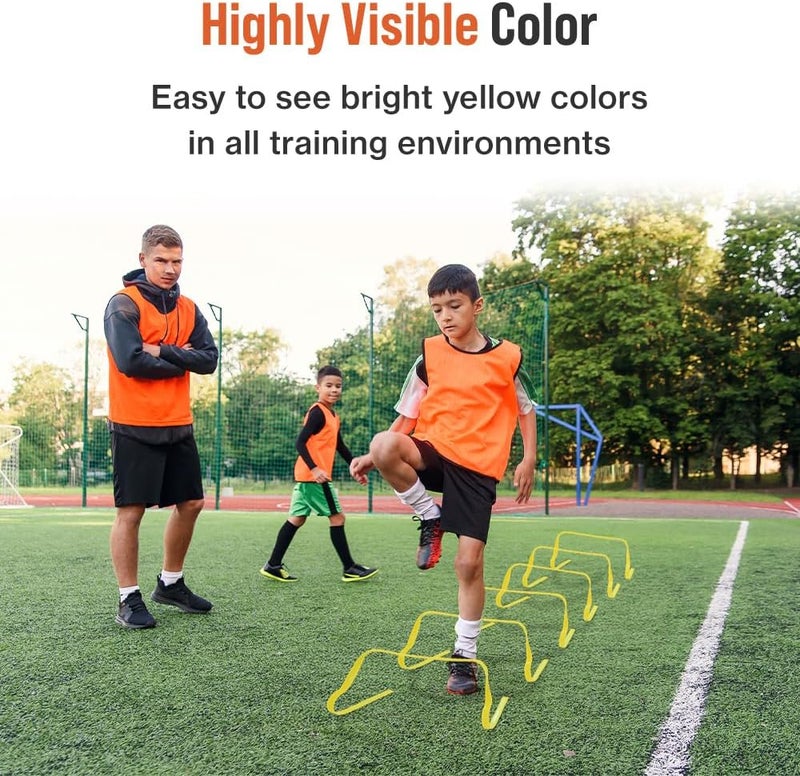 Japard Ultra Durable Agility Hurdles for Athletes of All Skill Levels, 6pcs of 7.8 inch Tall Hurdles, Bright Yellow Color, Made of Durable, Composite Materials, Easy to Set up & Transport - Image 3